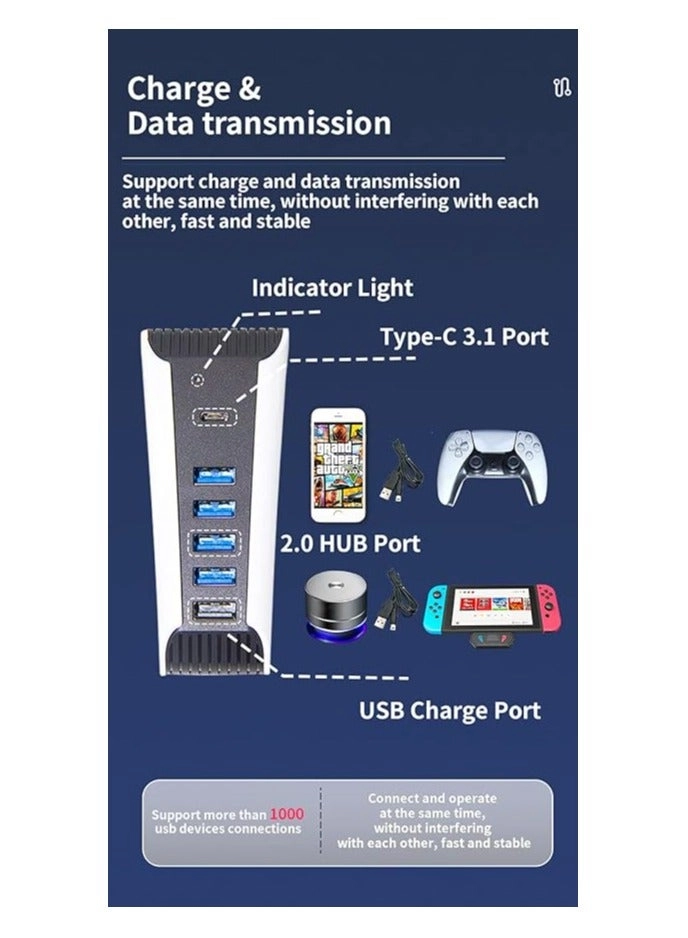5-Port USB Hub - PlayStation 5