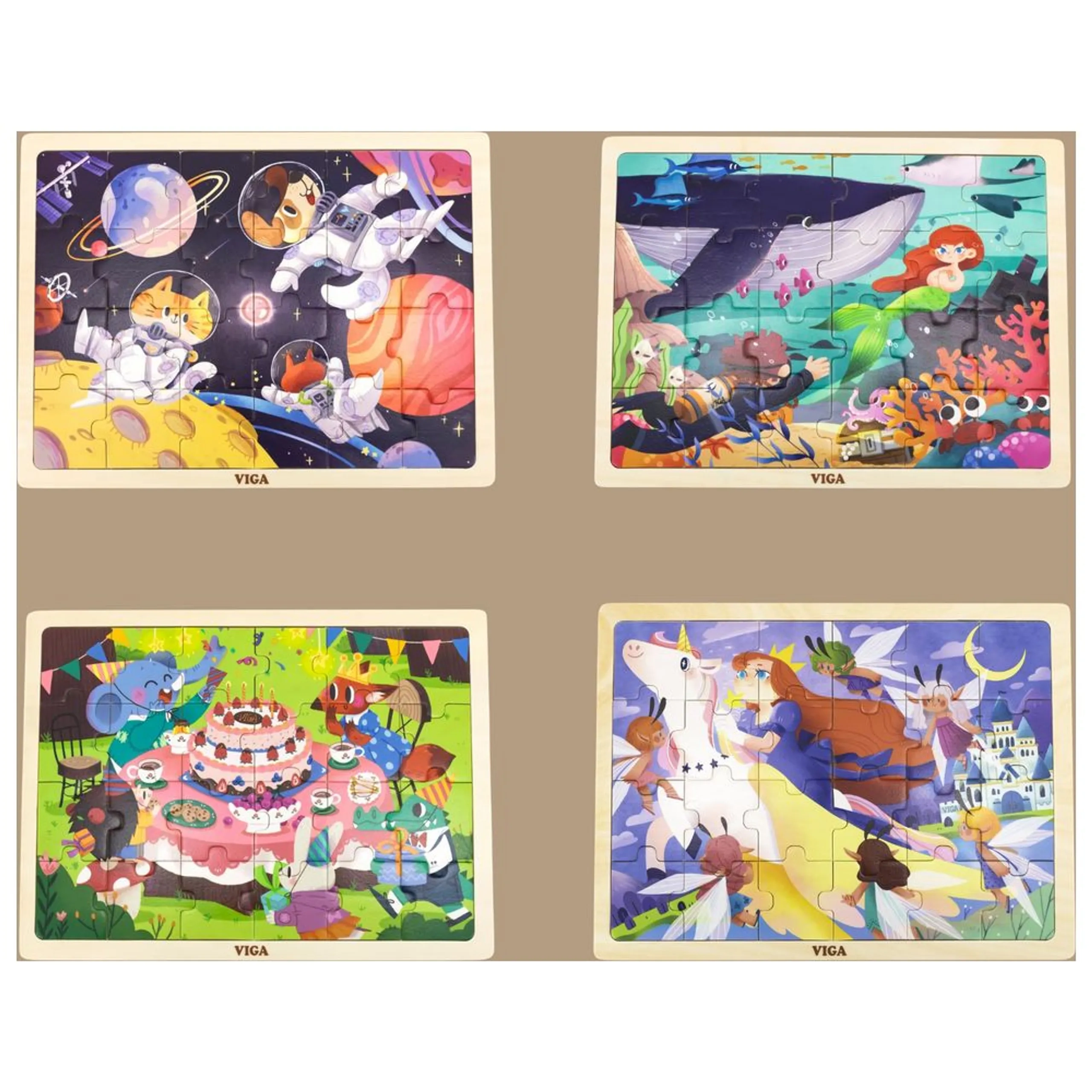 Space Adventures Wooden Puzzle (29464294-44646) - 24 pcs