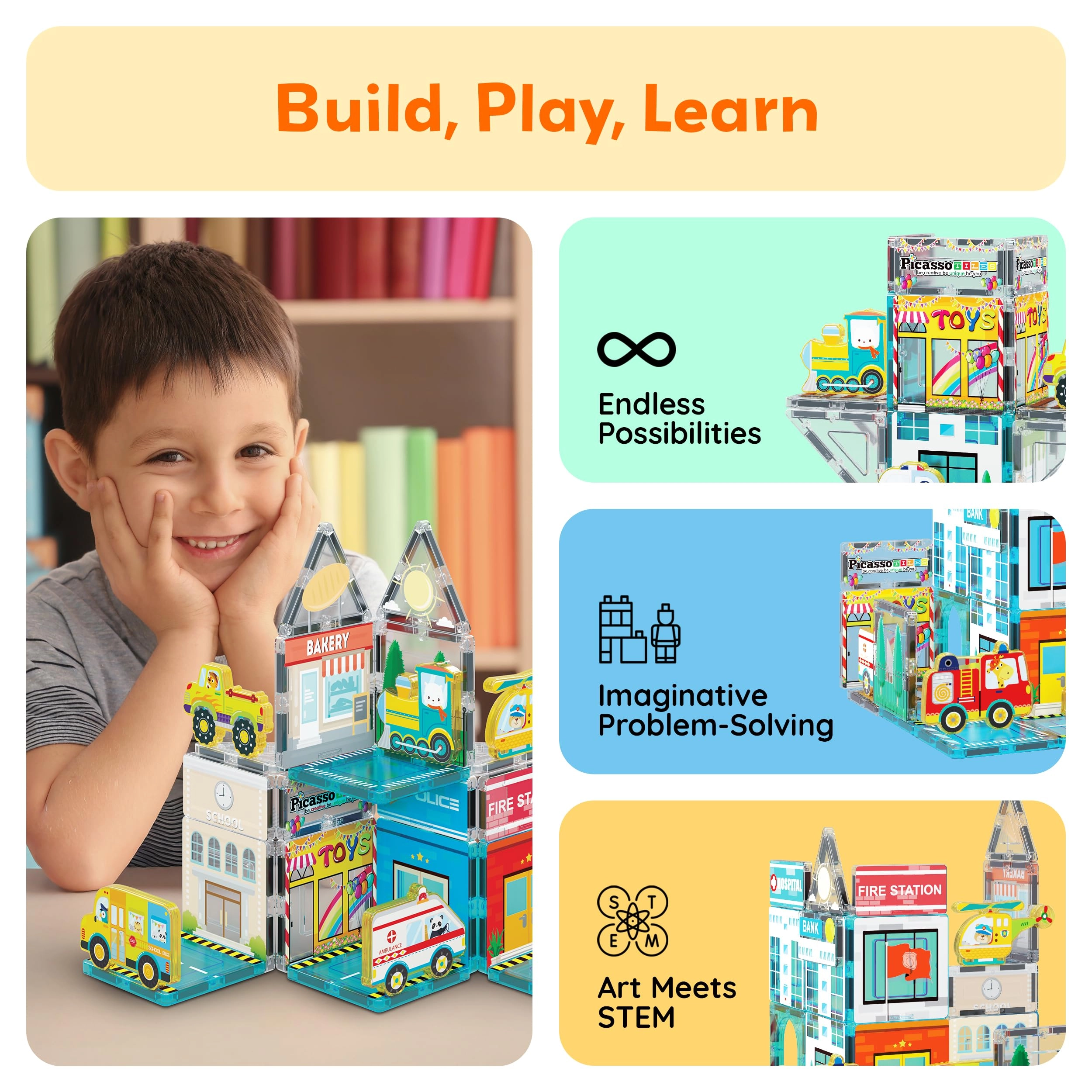 Magnet Tile Building Blocks - Metro City 26 pcs