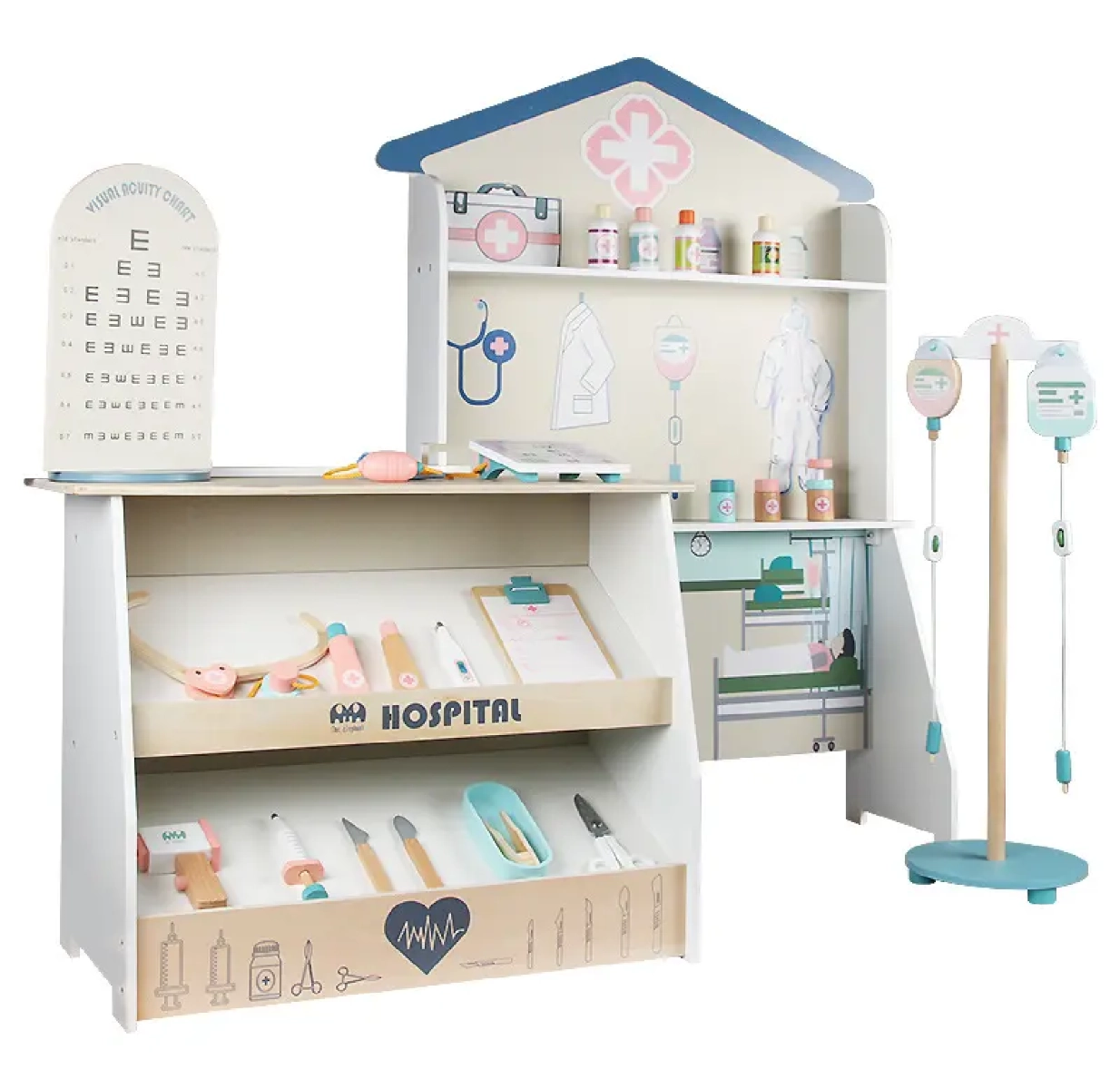 Gambol Role Play Hospital Play Set - Wooden (GB-MSN 21003)