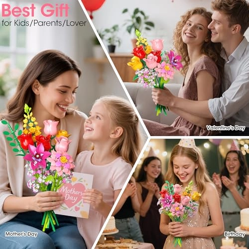Flower Bouquet Building Set - 860 pcs