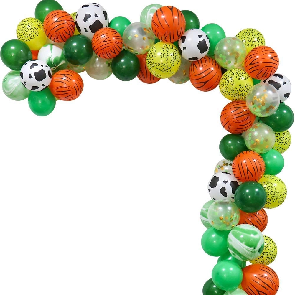 Party Time Trading LLC Jungle Party Balloon Decoration Kit - 74-Pieces Baby Shower