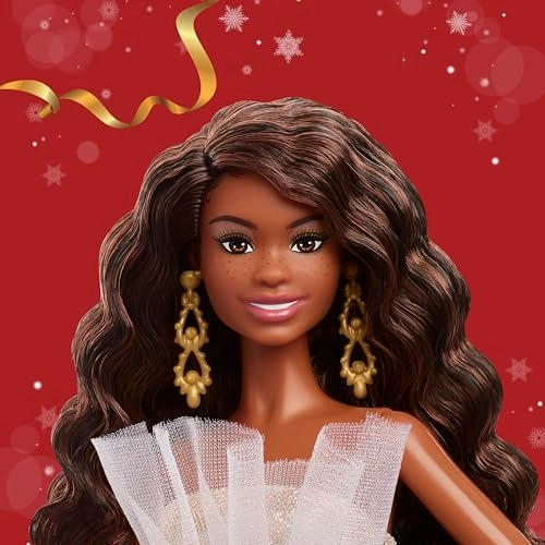 Signature 2025 Holiday Fashion Doll - Black Hair Silver & Gold Gown Ages 6+