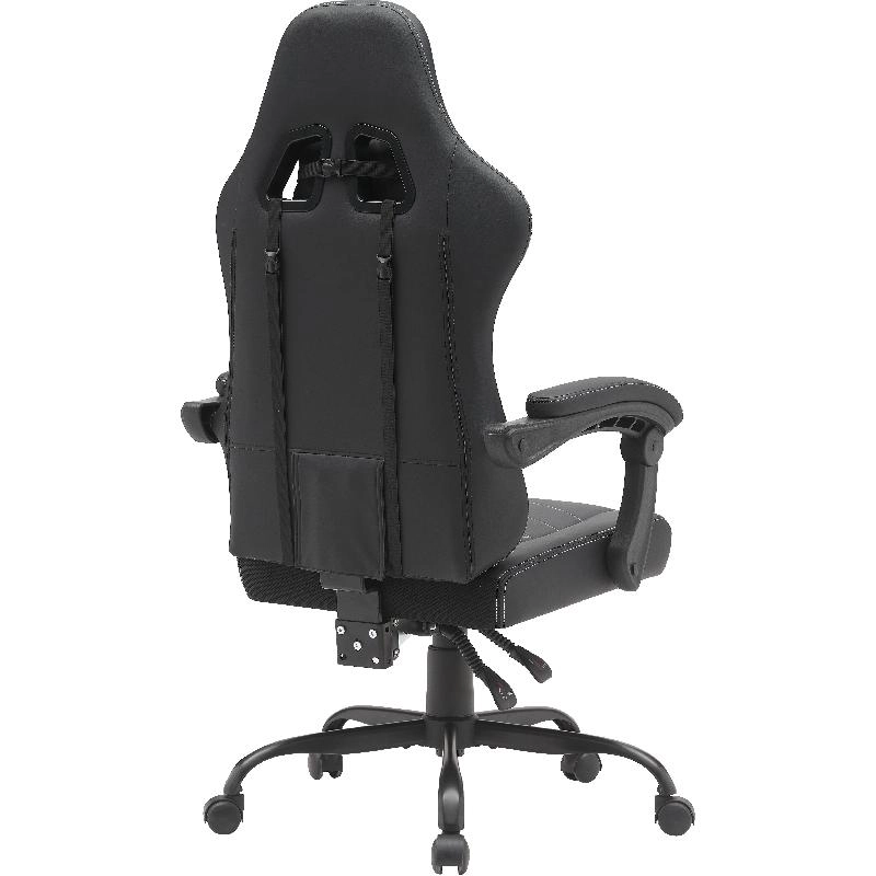 Ergonomic Highback Gaming Chair - Black/Red PU Leather Adjustable Height
