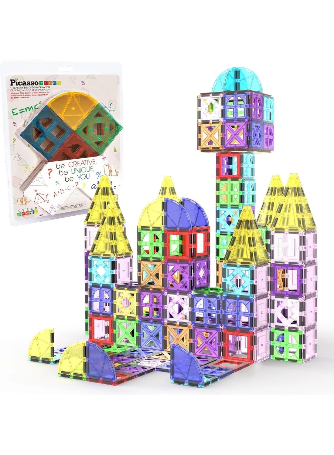 PicassoTiles Magnetic Tile Rocket Set - 36 pcs