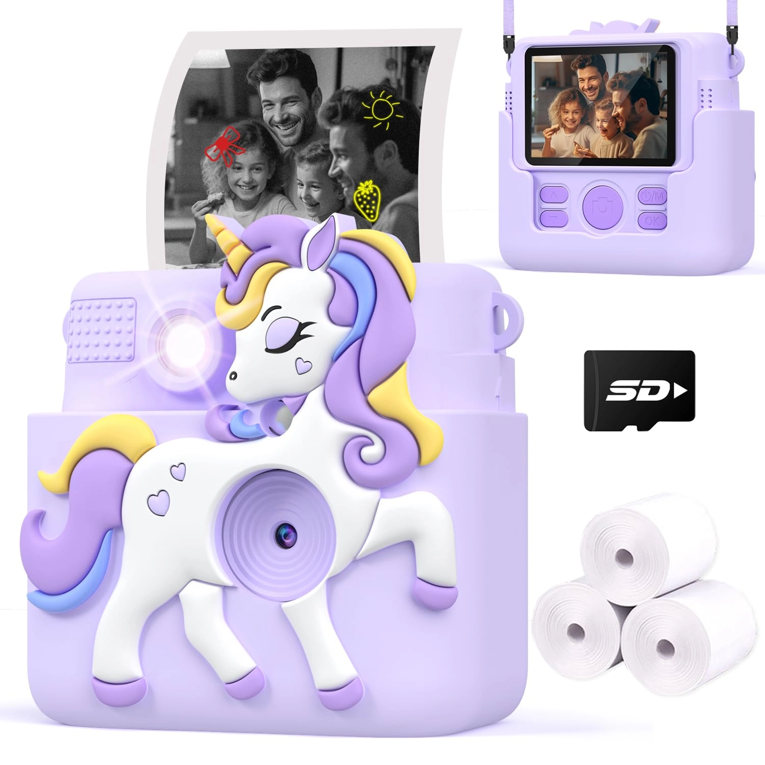 Careenoah instant print camera for kids - 1080P 8MP