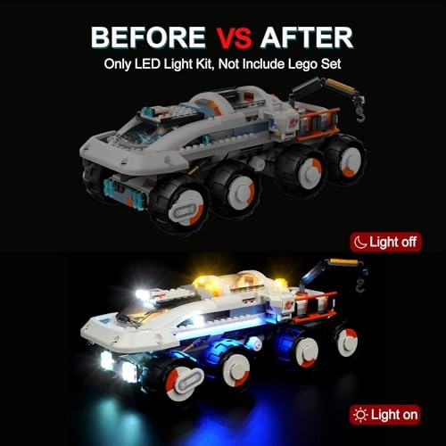 LED Lighting Kit for Lego City Command Rover and Crane Loader - Compatible with Lego 60432