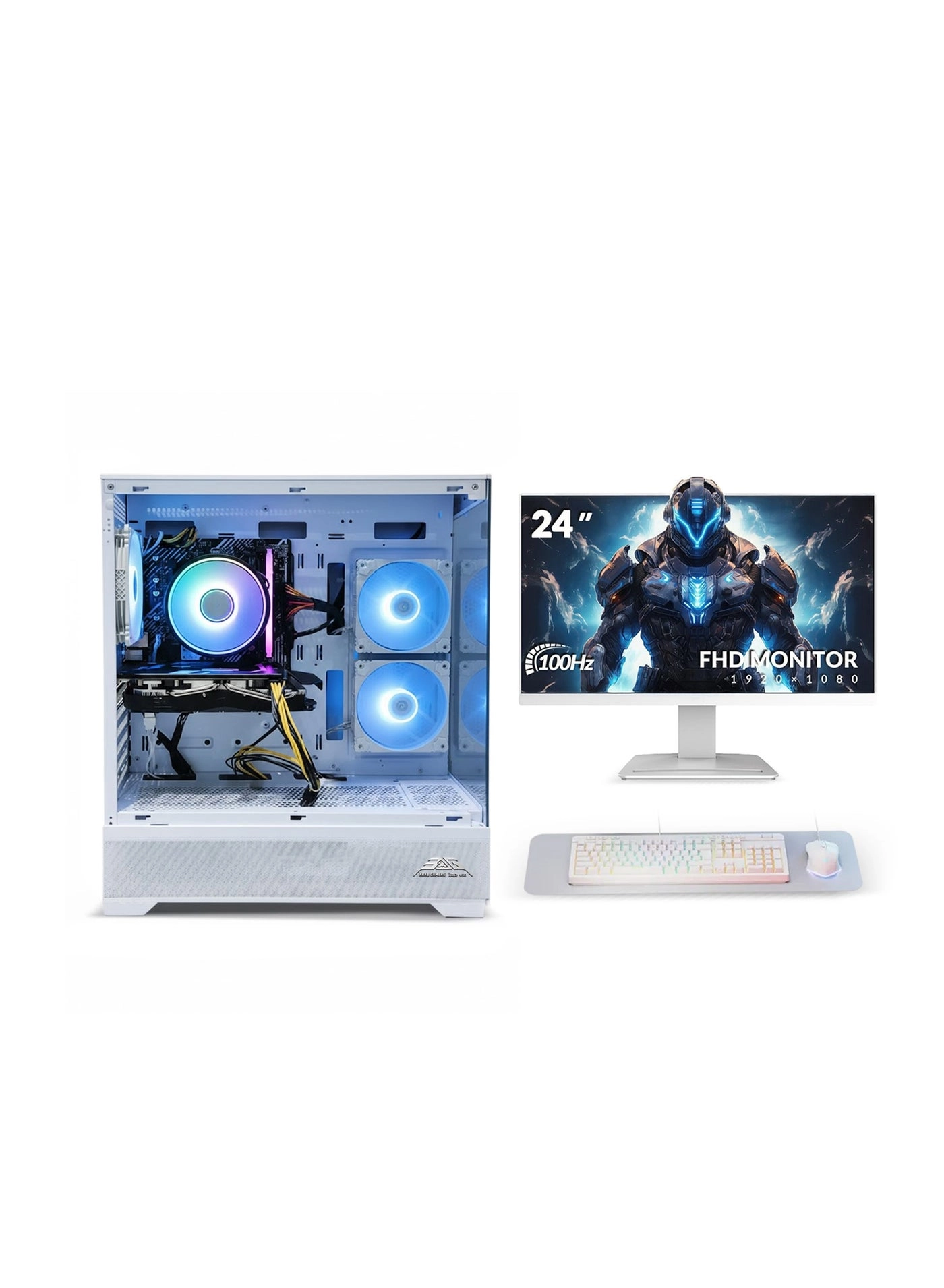 All In One Gaming PC + FHD Monitor + Keyboard & Mouse - 16GB 24 inch Intel Core i5-12400F