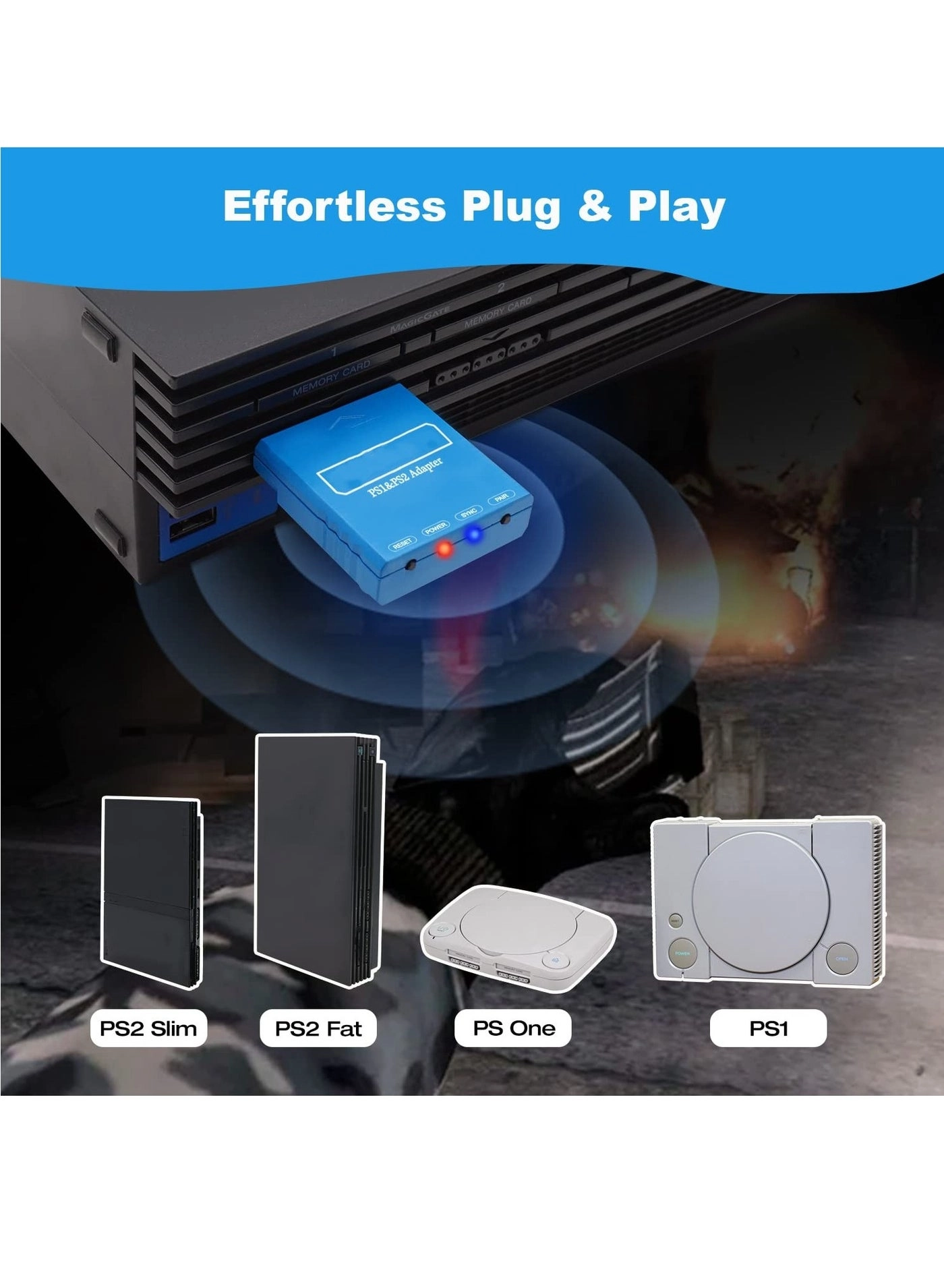 Wireless Controller Adapter - Wireless PS1/PS2 PS3 PS4 PS5 Xbox One S Series X/S Switch Pro