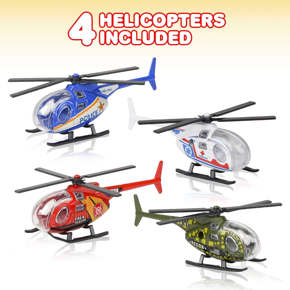 Diecast Helicopter - 4pcs