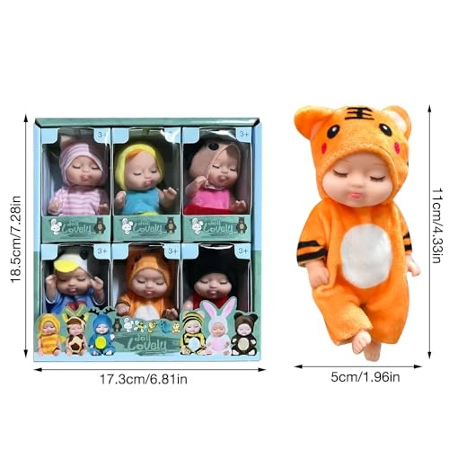Reborn Baby Doll - 11cm PVC + plush Pack of 6