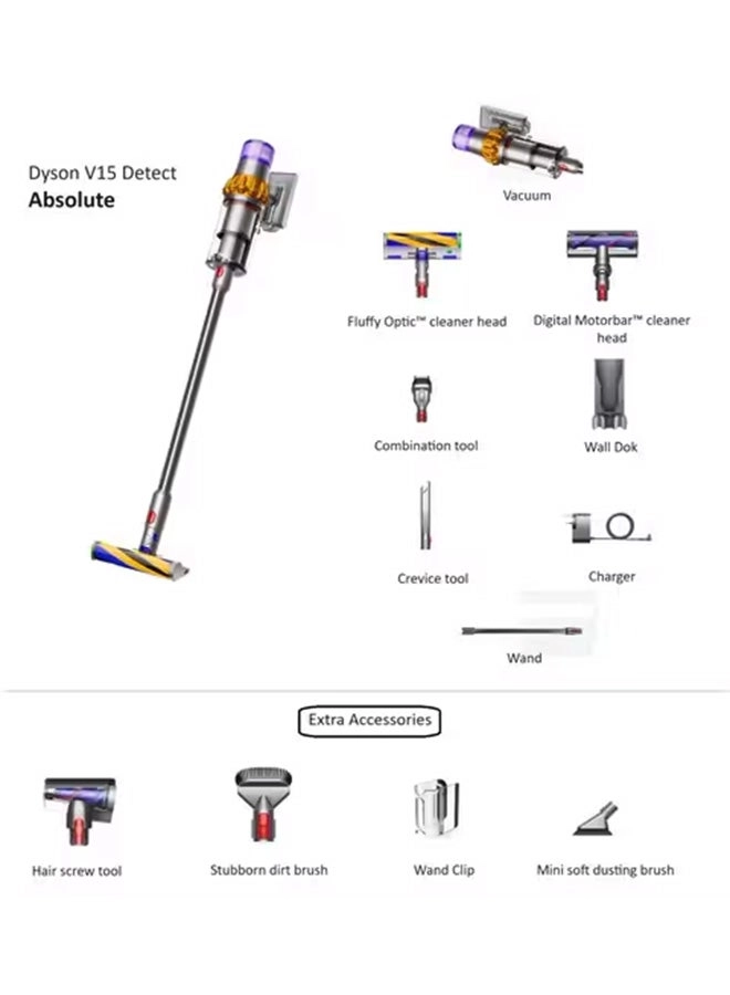 V15 Detect - 0.77 L 660 W Yellow/Nickel