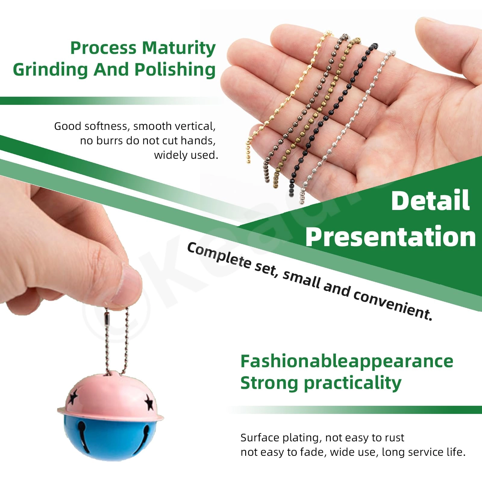 Ball Bead Chains - 250Pcs Color Assortment