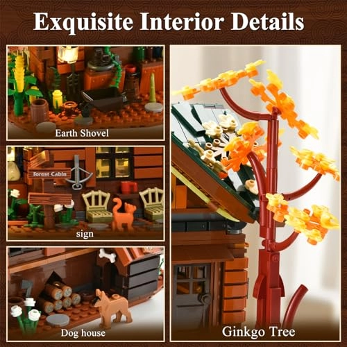 Forest Wooden Cabin Building Set (1004) - LED Light