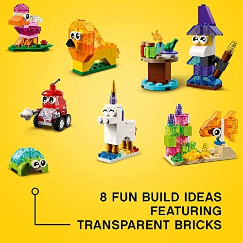 Classic Creative Transparent Bricks (11013) - 500 Pieces Multicolor