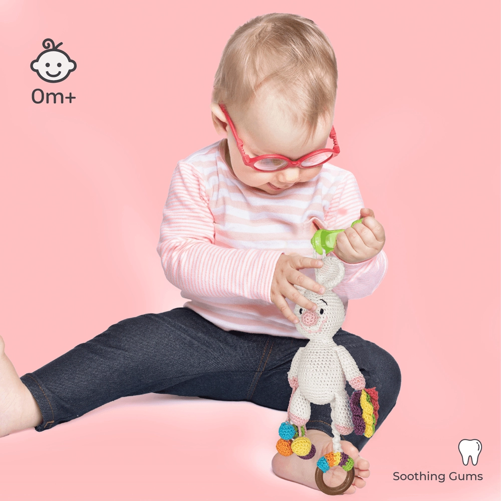 Crochet Ring Rattle Toy - Suitable for 0 month & above premium cotton yarn Tiger