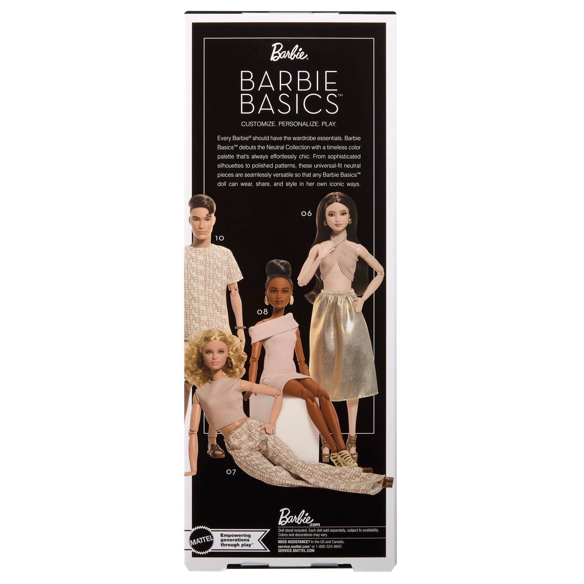 Barbie Basics Model 08 - Brunette Tan Dress Strappy Heels Ages 6+