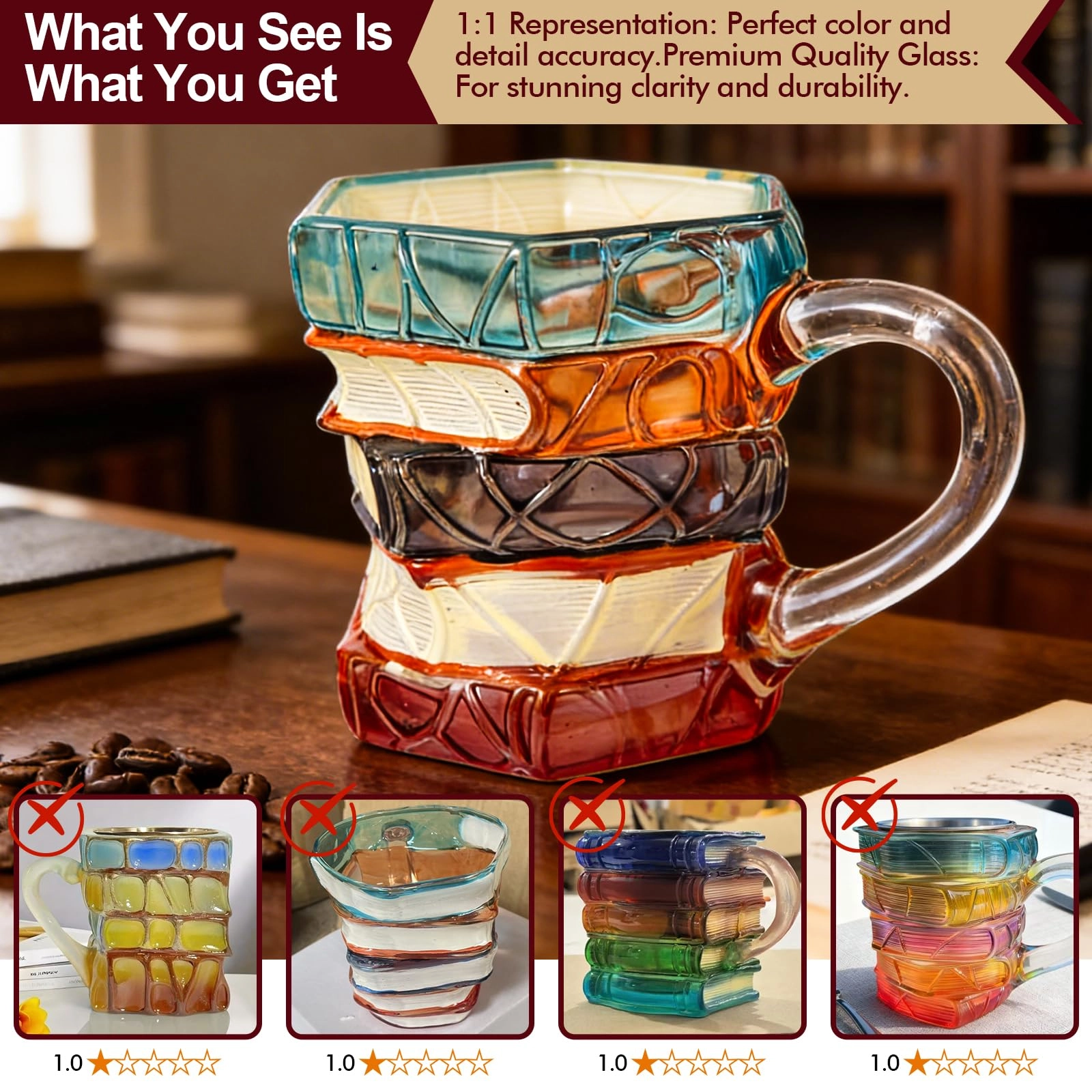Painted book Glass Tumbler - 1 pcs Books