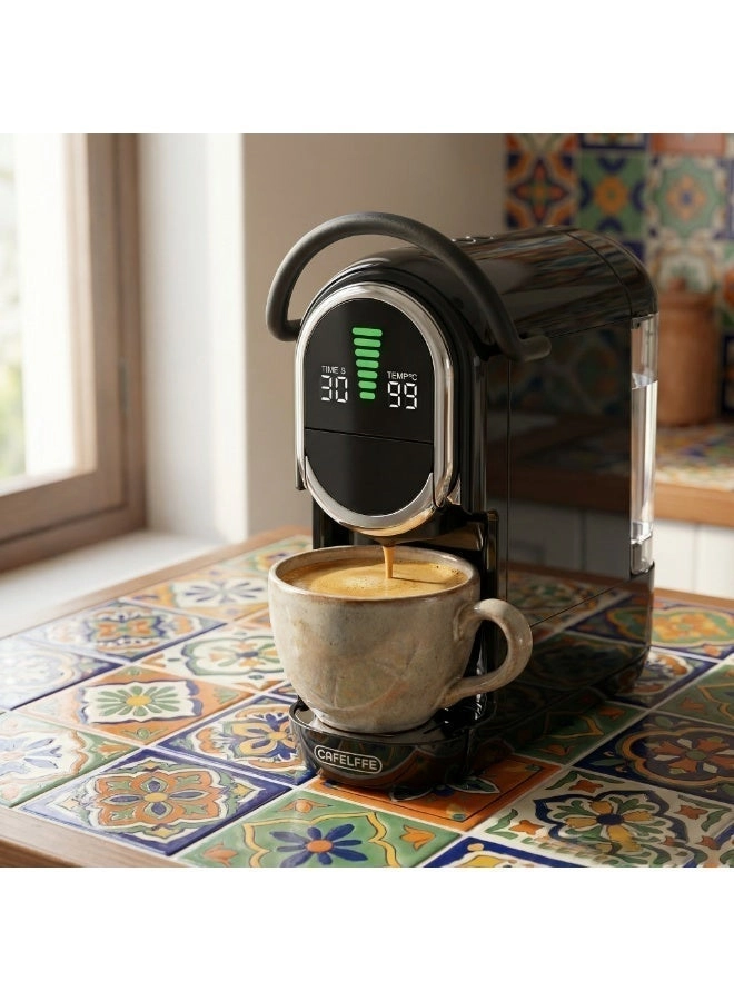 4-in-1 Automatic Capsule Coffee Machine - Adjustable Temperature 19 Bar