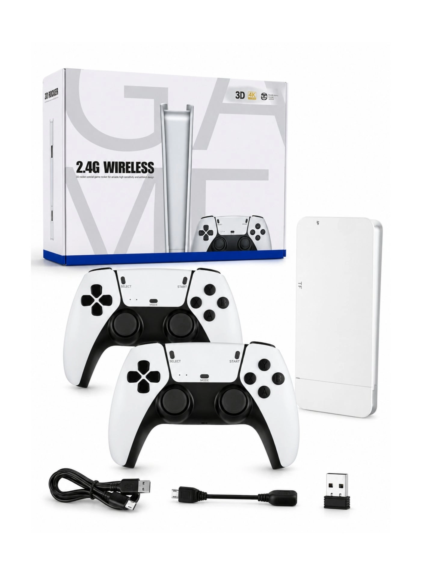 Retro Gaming Console Stick - 20,000+ Games, 23 Emulators, 4K HDMI, 2 Wireless Controllers