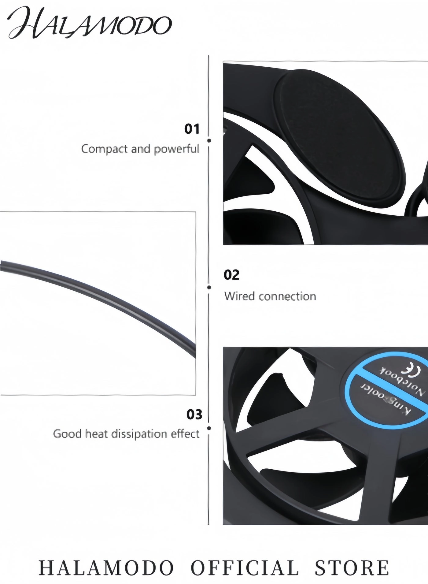 Laptop Cooling Stand - 2 Fans Ultra Slim Black