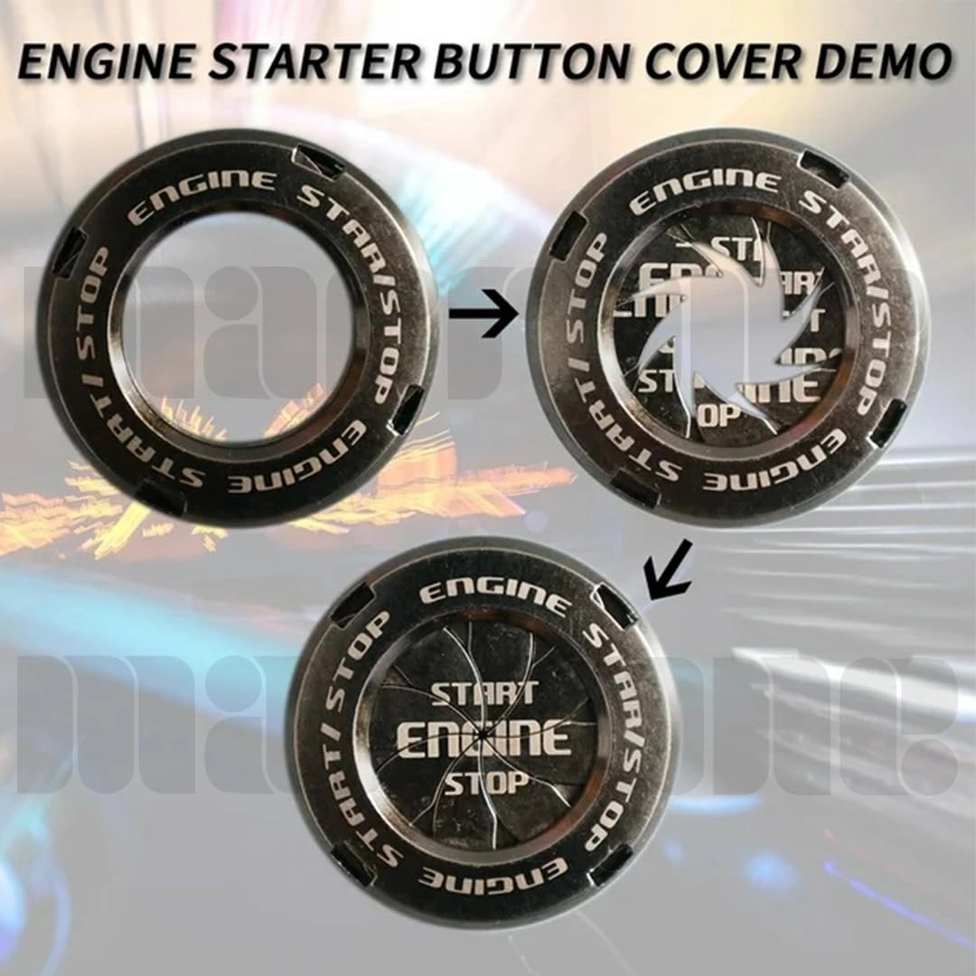 Push to Start Ignition Button Cover - Black Medium