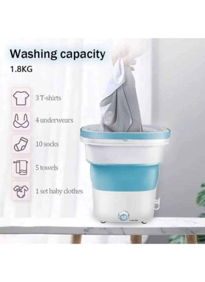 Portable Washing Machine - Foldable Mini Small Washer for Washing Baby Clothes, Underwear or Small Items, Suitable for Apartment, Laundry, Camping, RV, Travel