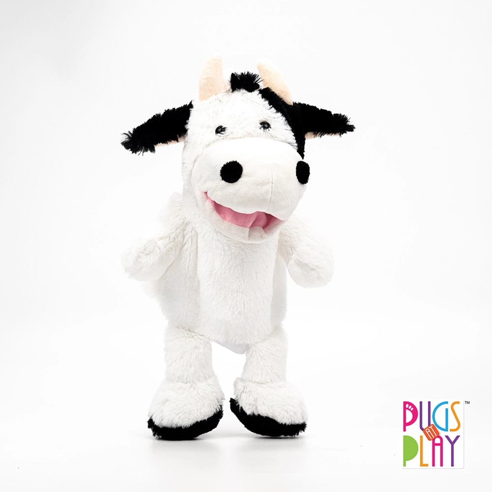 Battery Operated Puppet Cow - 14-Inch Black/White