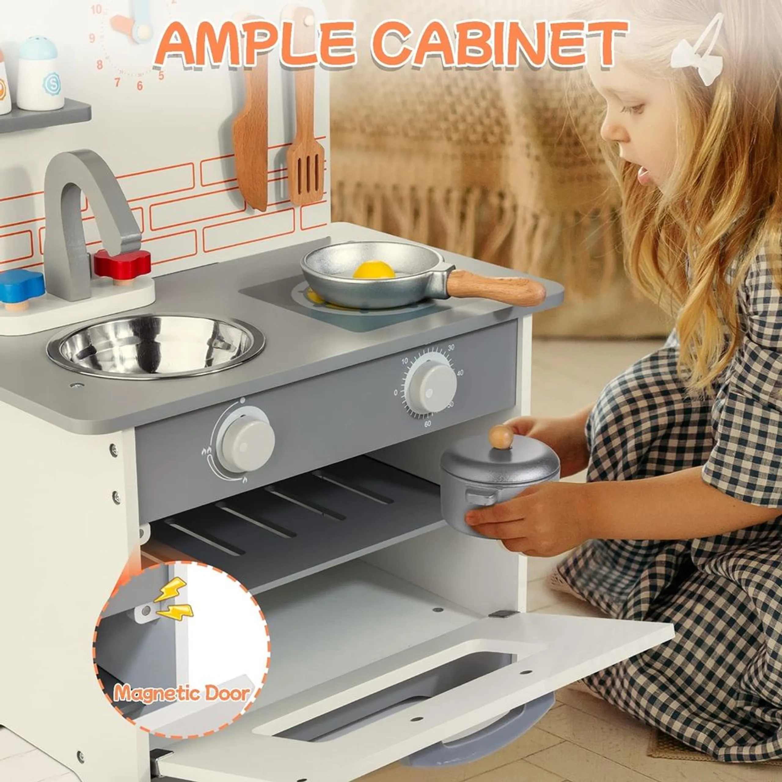 Kids Kitchen Wooden Pretend Playset (5551007-MMM-913)