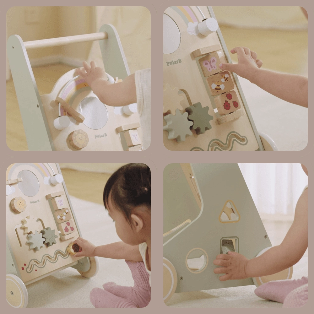 Wooden Baby Walker - 12 months+ Built-In Storage