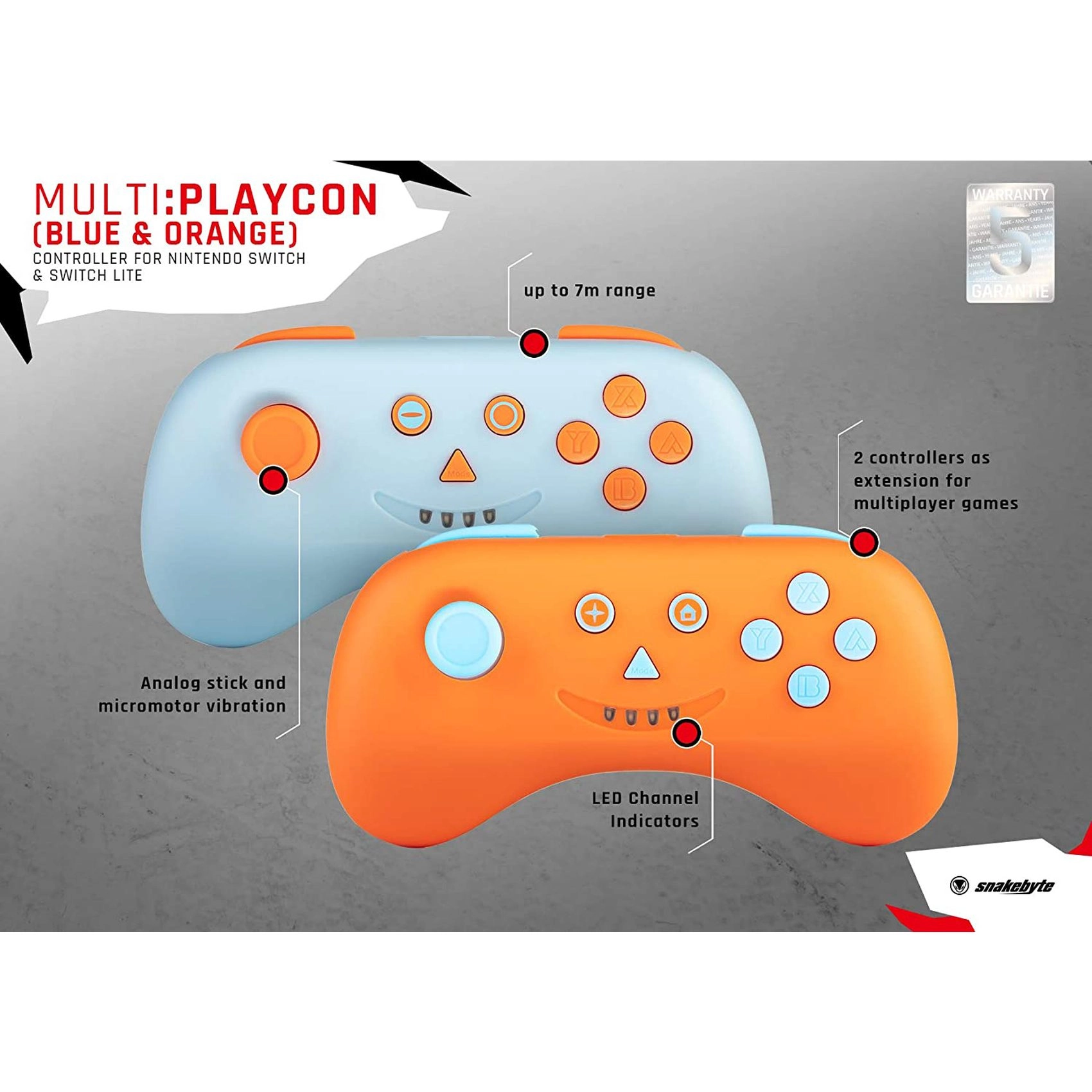 Multi:Playcon Controller - Multicolour Nintendo Switch Set