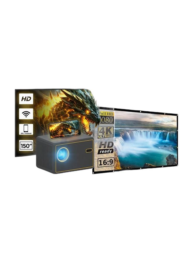 Wownect Y7 - 150 ANSI Lumens + UNV-WO-SCR-03 - 100 Inch