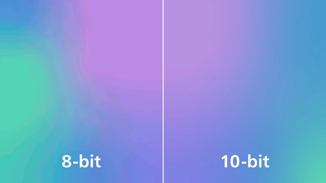 True 10-bit display reproduces smoother gradients on visuals