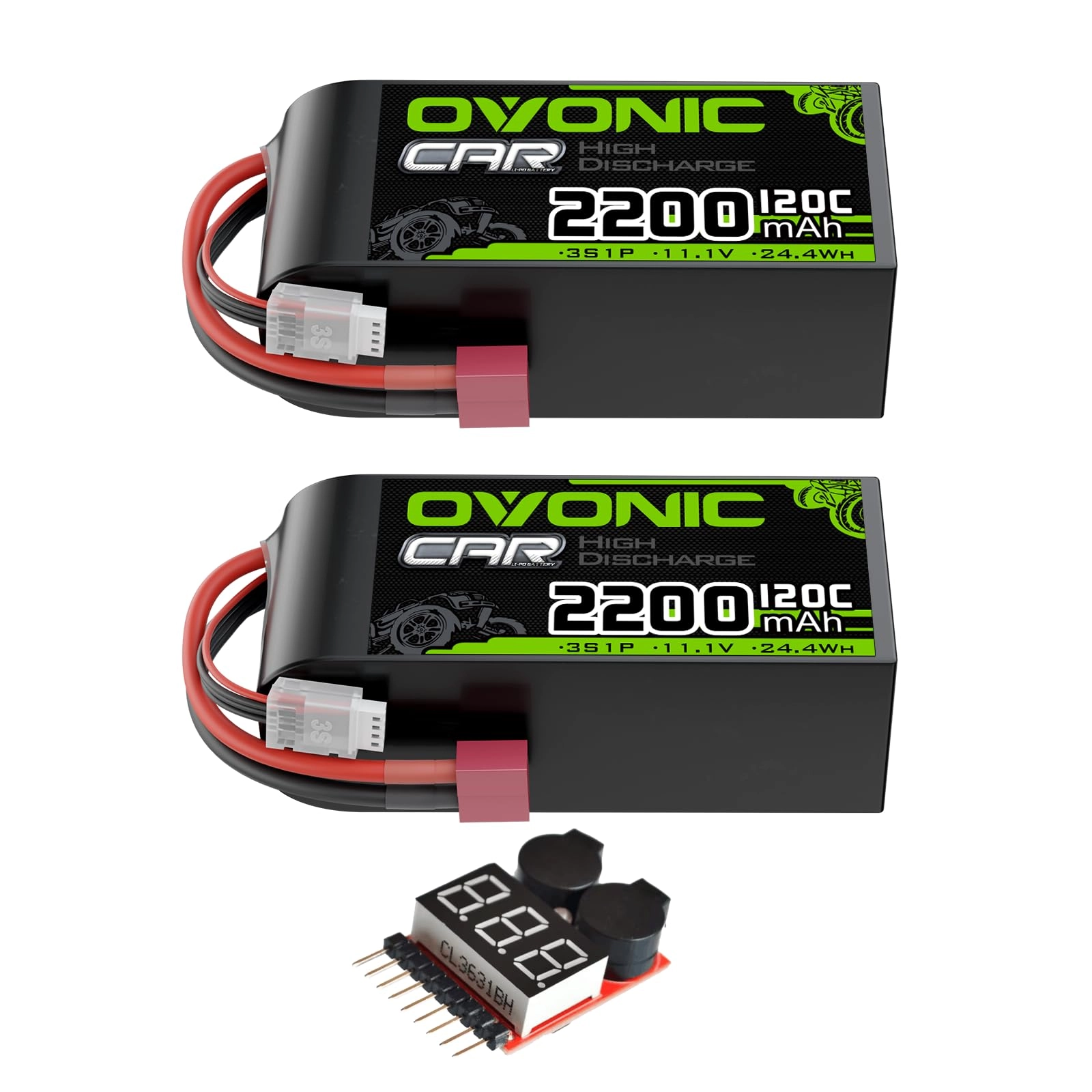 OVONIC 3S Short LiPo Battery - 11.1V 2200mAh 120C