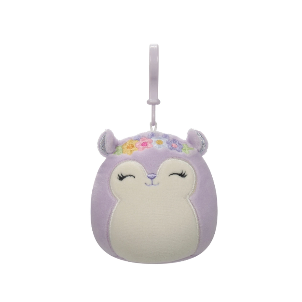 Squishmallows Sydnee The Squirrel 9 cm Clip-On Plush Toy