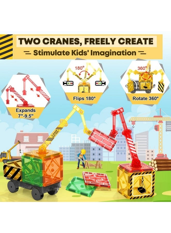 Magnetic Tiles - 2 Cranes Car