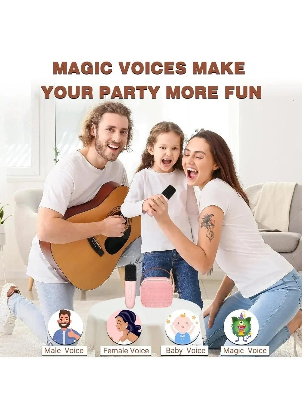 Portable Karaoke Speaker + Wireless Microphone - 2 6 W