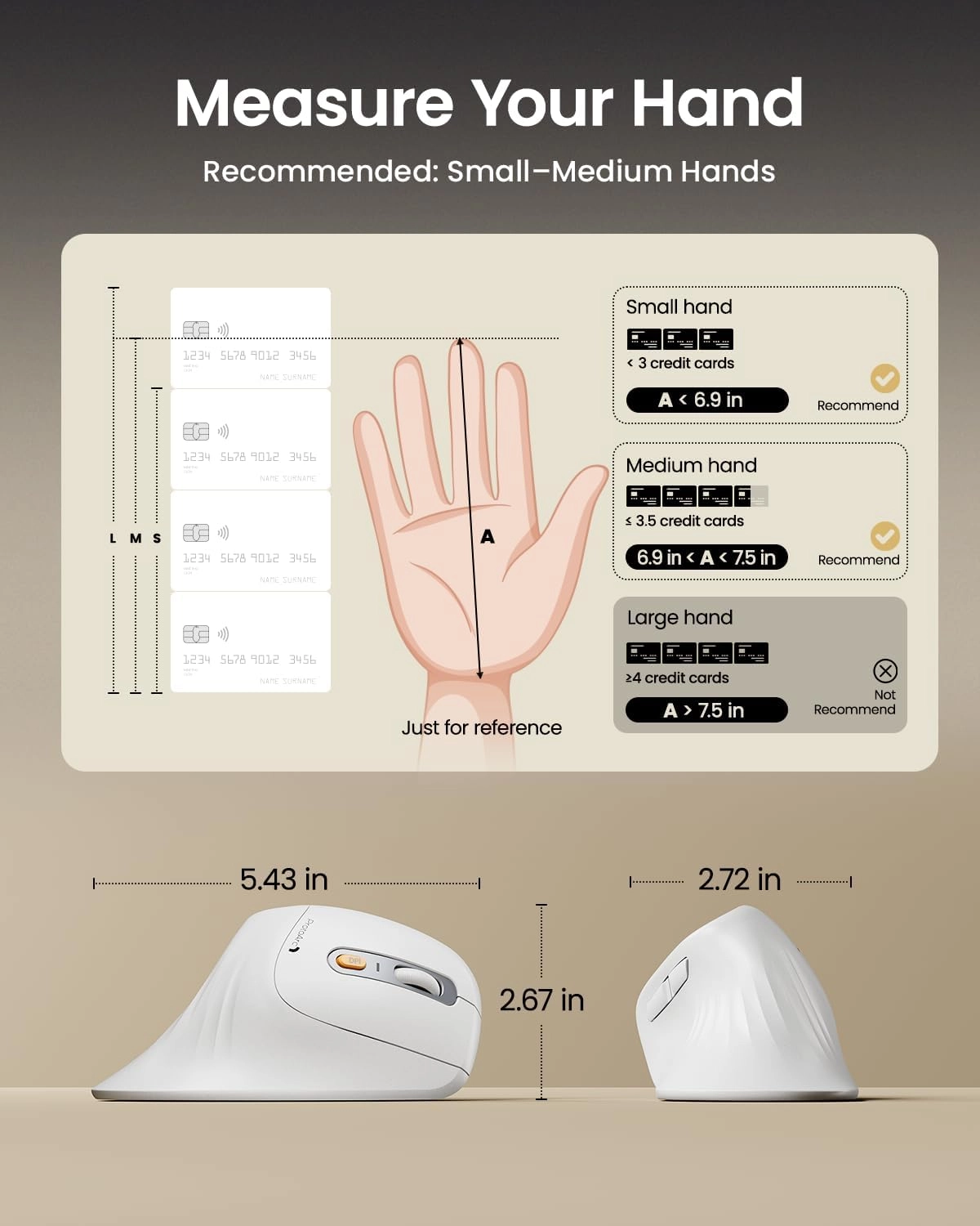 EM11 NL Ergonomic Vertical Mouse - Wireless