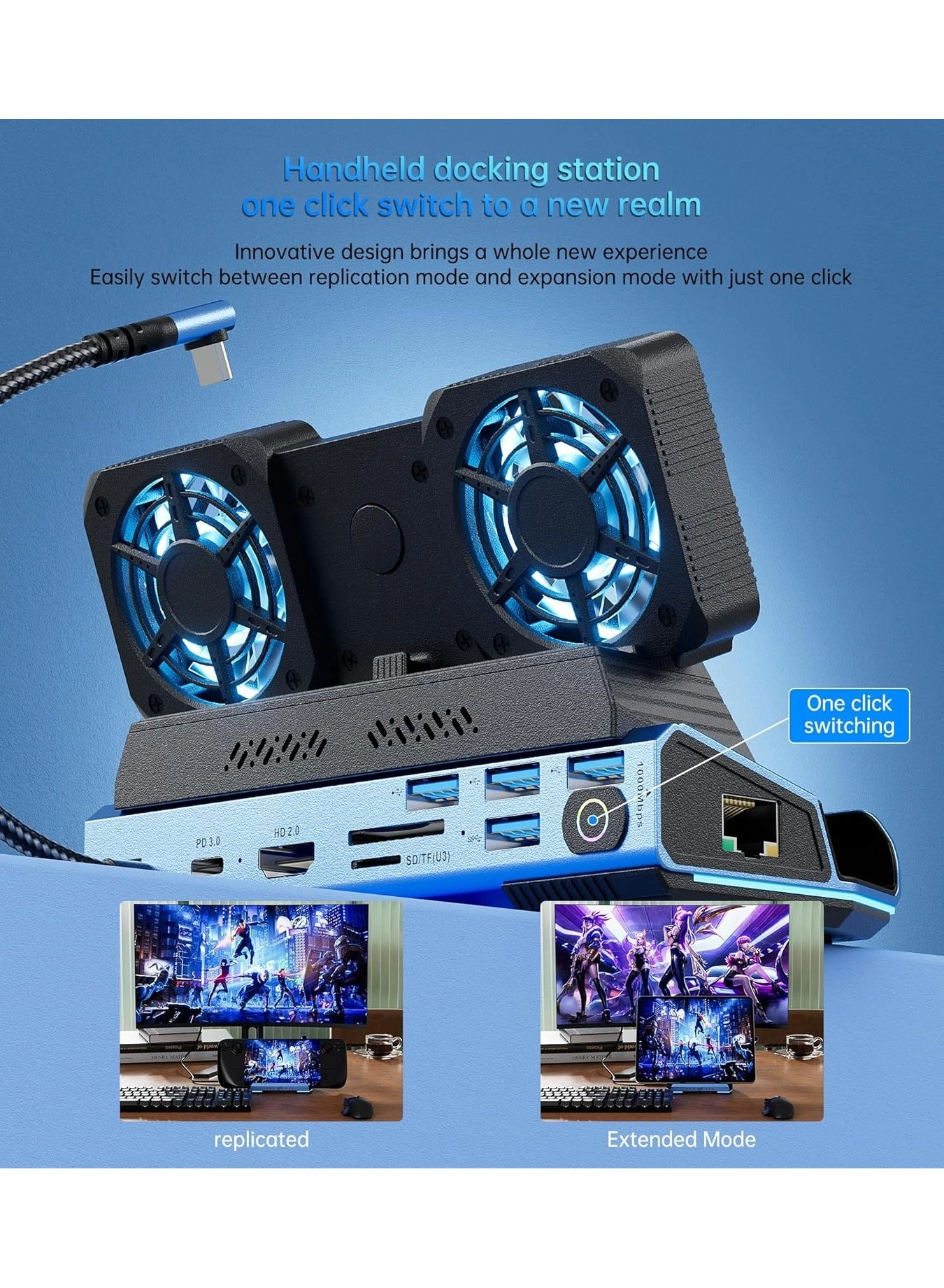 Docking Station - Steam Deck Rog Ally Switch Legion Go Tablet Smartphone