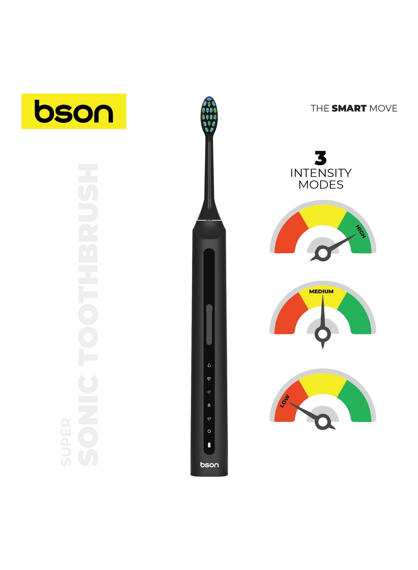 Super Sonic Toothbrush - 9X Whitening 30-Day Battery 40,000 SPM