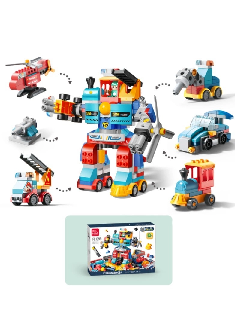 Building Blocks Set - 6-in-1 Robot 172 pcs