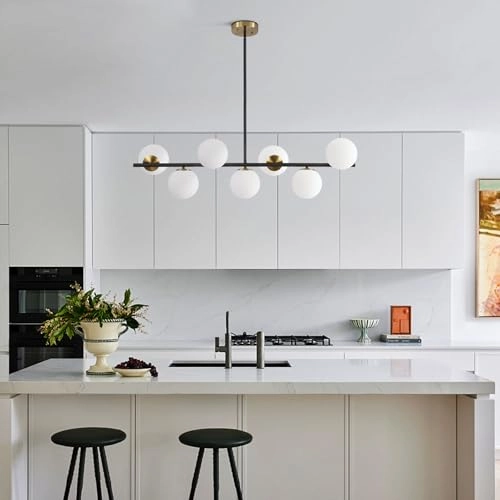 7-Light Glass globe chandelier - 43.3(110cm)