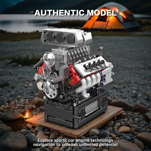 V8 Engine - Gearbox Working Pistons