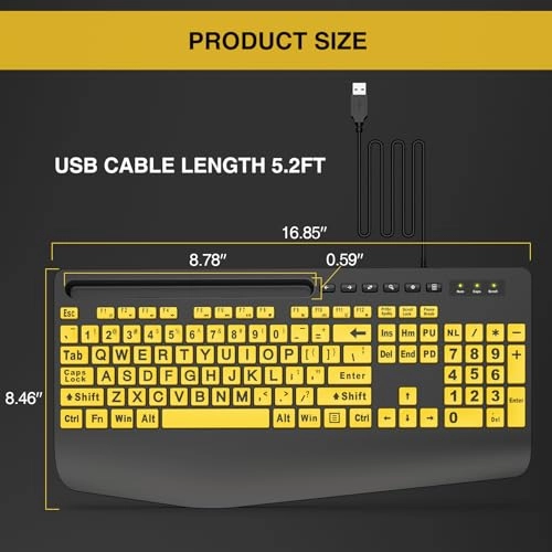Large Print Backlit Keyboard - Standard Wired