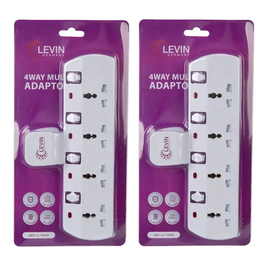 Levin Universal Adapter - Individual Switches White