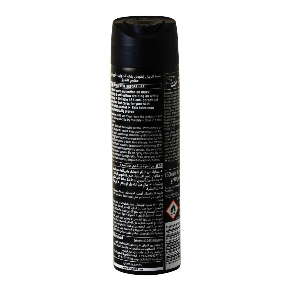 Black And White Invisible Original Antiperspirant - 150ml x 3
