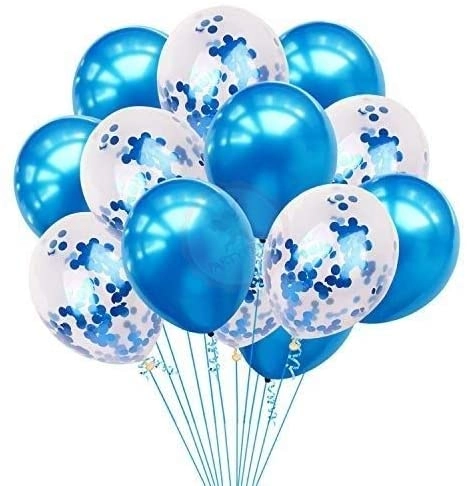Party Time Trading LLC Latex & Confetti Balloons - Pack Of 18 Pcs Birthday