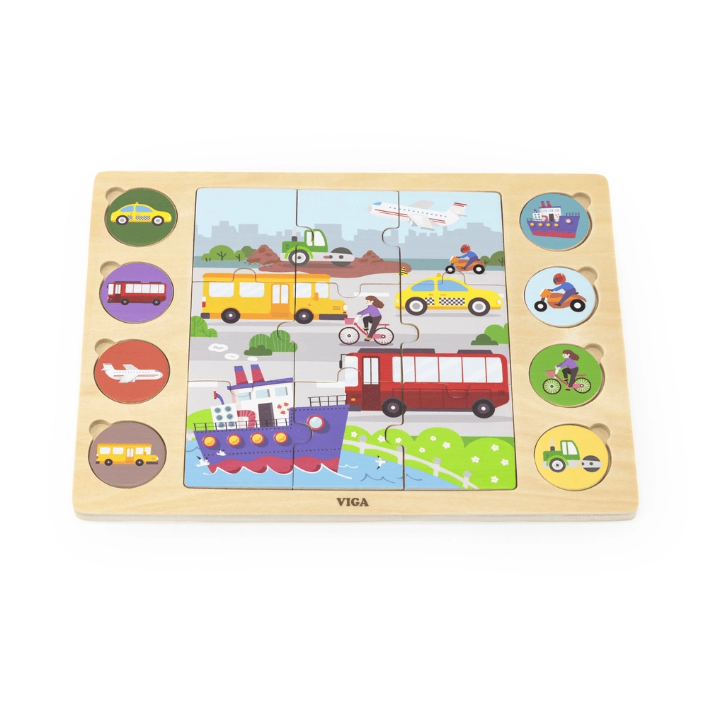 Modes Of Transportation Wooden Puzzle (29464294-44742) - 17 pcs