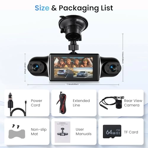 Car Dashcam - 2K 3x1080P