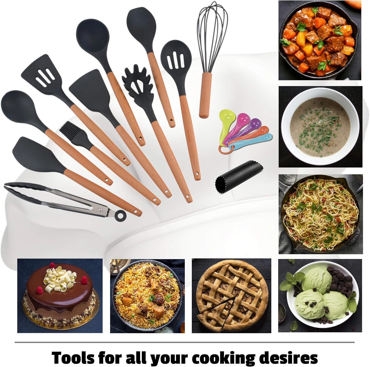 Silicone Kitchen Utensils Set - 16 Piece